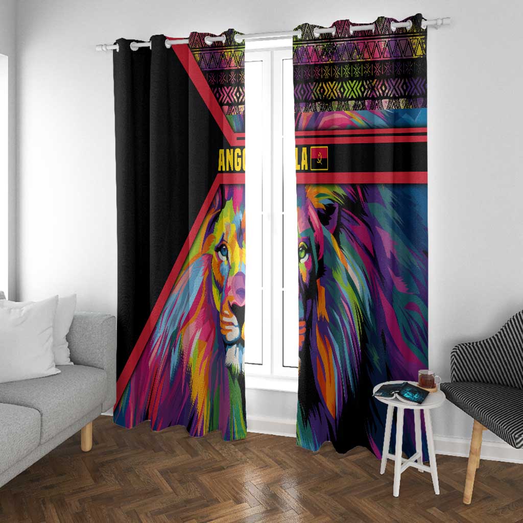 Angola Window Curtain Multicolor Tribal Design and Vibrant Lion - African Pride