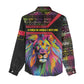 Angola Women Casual Shirt Multicolor Tribal Design and Vibrant Lion - African Pride