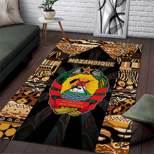 Mozambique Area Rug Black Brown Tribal Design - African Pride