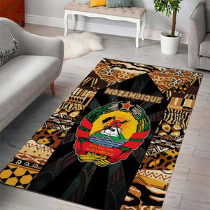 Mozambique Area Rug Black Brown Tribal Design - African Pride