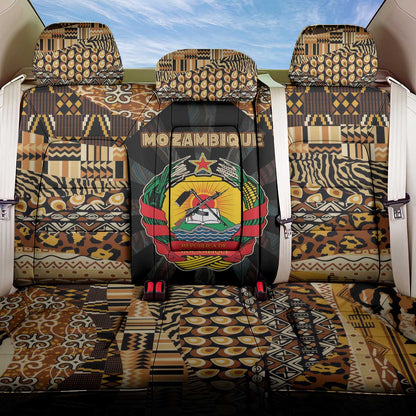 Mozambique Back Car Seat Cover Black Brown Tribal Design - African Pride