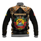 Mozambique Baseball Jacket Black Brown Tribal Design - African Pride