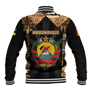 Mozambique Baseball Jacket Black Brown Tribal Design - African Pride