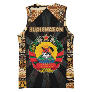 Mozambique Basketball Jersey Black Brown Tribal Design - African Pride