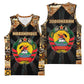 Mozambique Basketball Jersey Black Brown Tribal Design - African Pride
