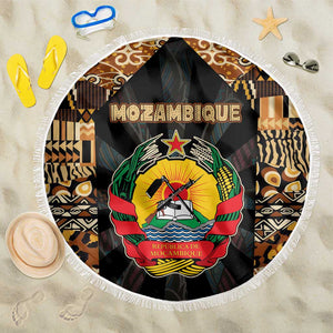 Mozambique Beach Blanket Black Brown Tribal Design - African Pride