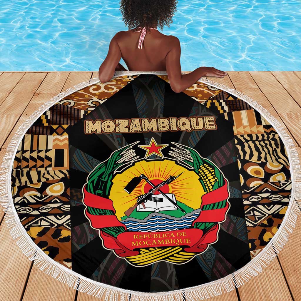 Mozambique Beach Blanket Black Brown Tribal Design - African Pride