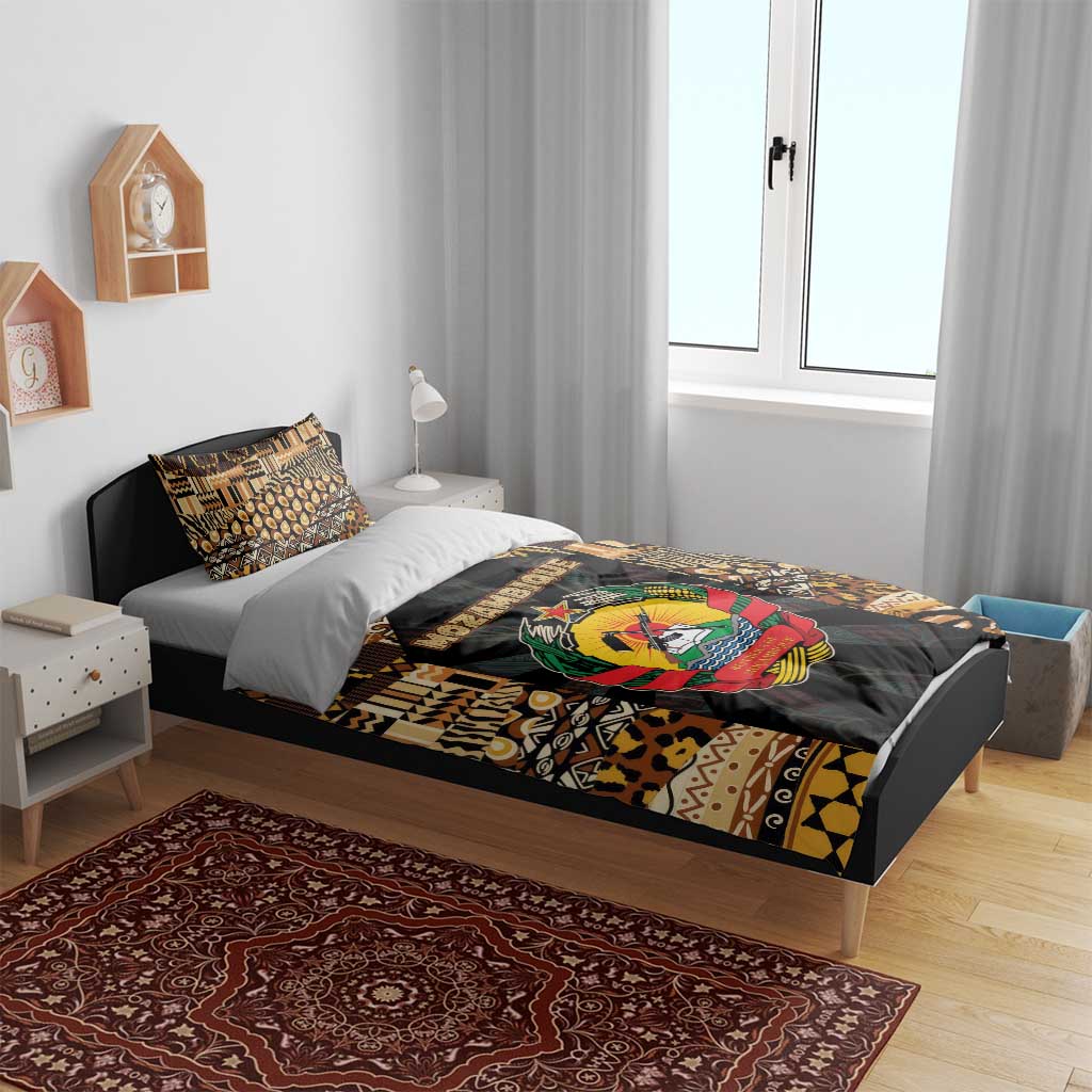 Mozambique Bedding Set Black Brown Tribal Design - African Pride