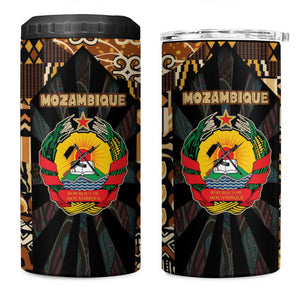 Mozambique 4 in 1 Can Cooler Tumbler Black Brown Tribal Design - African Pride