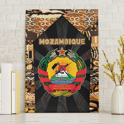 Mozambique Canvas Wall Art Black Brown Tribal Design - African Pride