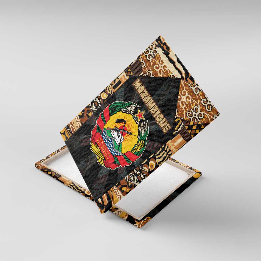 Mozambique Canvas Wall Art Black Brown Tribal Design - African Pride
