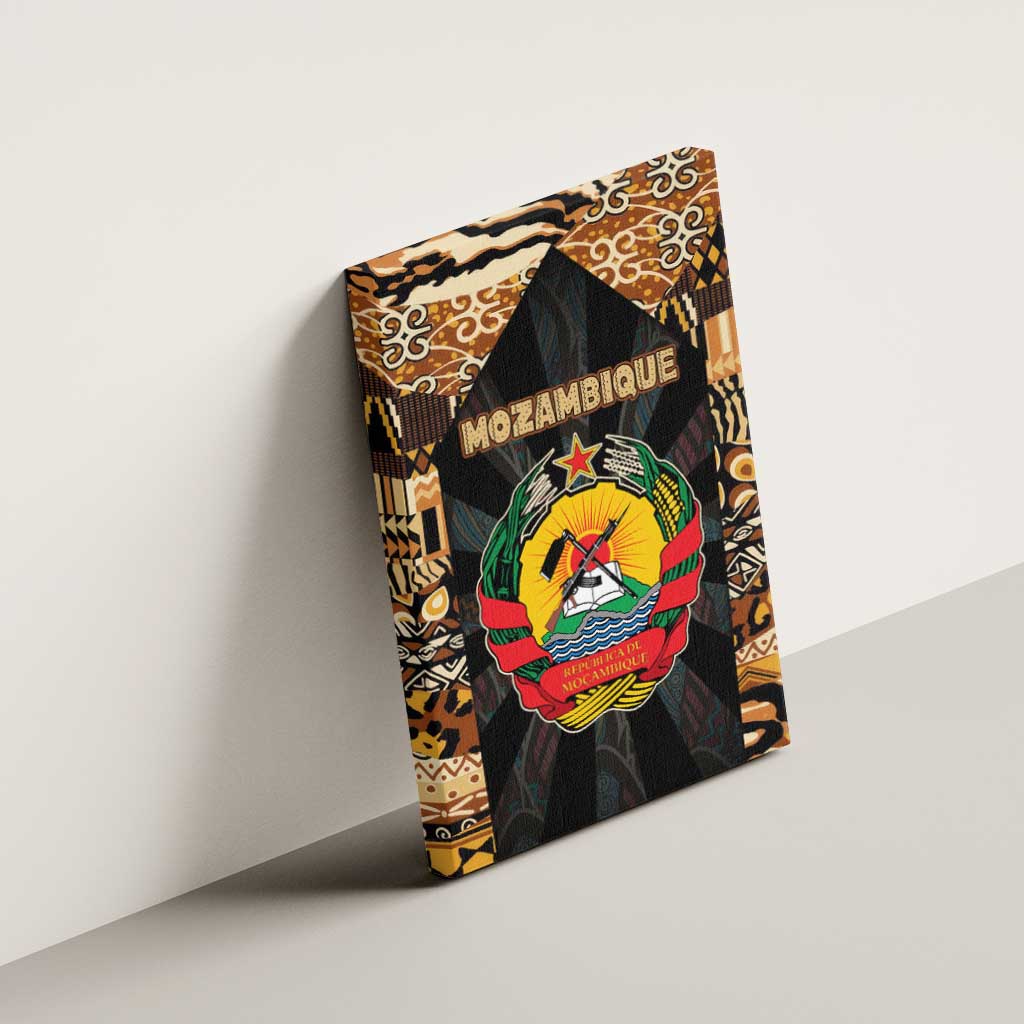 Mozambique Canvas Wall Art Black Brown Tribal Design - African Pride