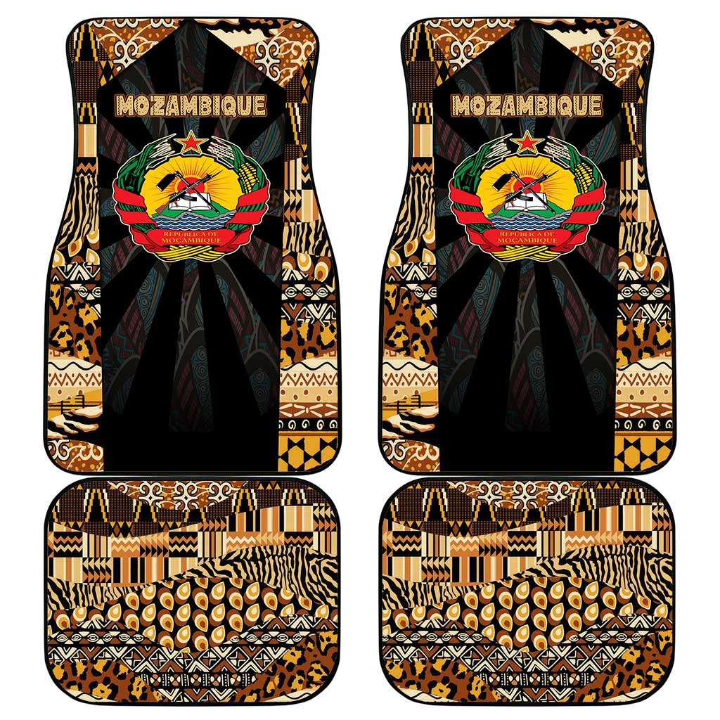 Mozambique Car Mats Black Brown Tribal Design - African Pride