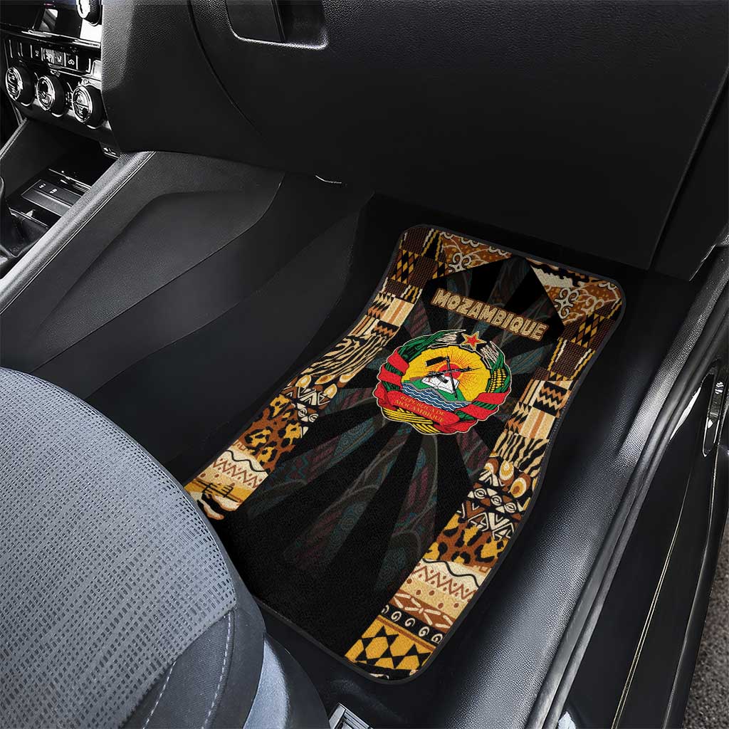 Mozambique Car Mats Black Brown Tribal Design - African Pride