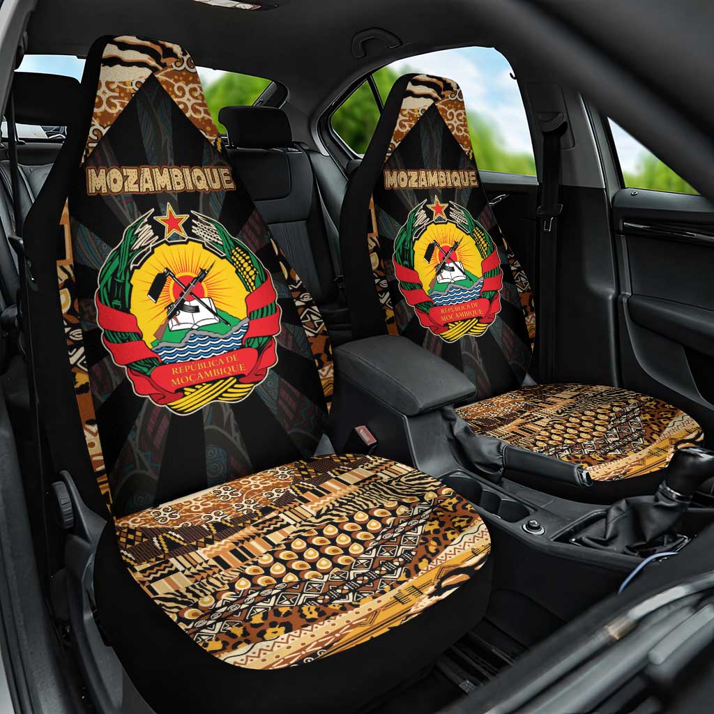 Mozambique Car Seat Cover Black Brown Tribal Design - African Pride