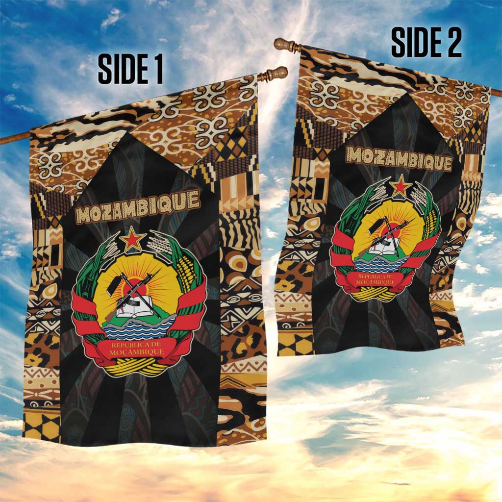 Mozambique Garden Flag Black Brown Tribal Design - African Pride
