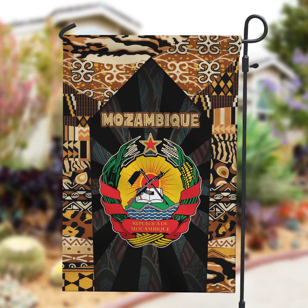 Mozambique Garden Flag Black Brown Tribal Design - African Pride