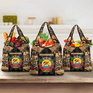 Mozambique Grocery Bag Black Brown Tribal Design - African Pride