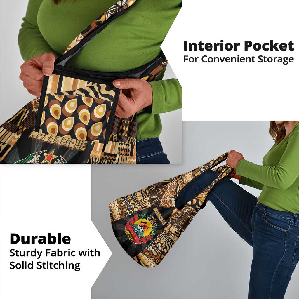 Mozambique Grocery Bag Black Brown Tribal Design - African Pride