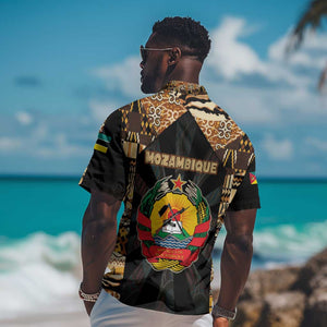 Mozambique Hawaiian Shirt Black Brown Tribal Design - African Pride