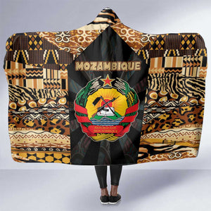 Mozambique Hooded Blanket Black Brown Tribal Design - African Pride