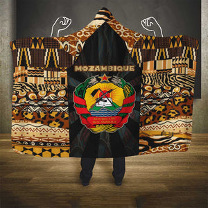 Mozambique Hooded Blanket Black Brown Tribal Design - African Pride