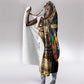Mozambique Hooded Blanket Black Brown Tribal Design - African Pride