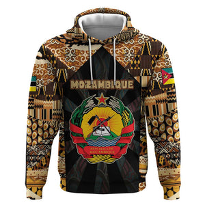 Mozambique Hoodie Black Brown Tribal Design - African Pride