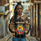 Mozambique Hoodie Black Brown Tribal Design - African Pride