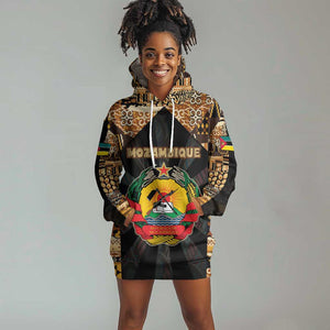Mozambique Hoodie Dress Black Brown Tribal Design - African Pride