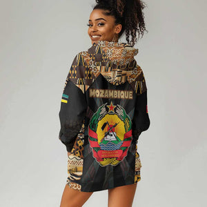 Mozambique Hoodie Dress Black Brown Tribal Design - African Pride