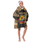 Mozambique Kid Wearable Blanket Hoodie Black Brown Tribal Design - African Pride