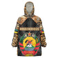 Mozambique Kid Wearable Blanket Hoodie Black Brown Tribal Design - African Pride