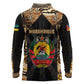Mozambique Long Sleeve Polo Shirt Black Brown Tribal Design - African Pride