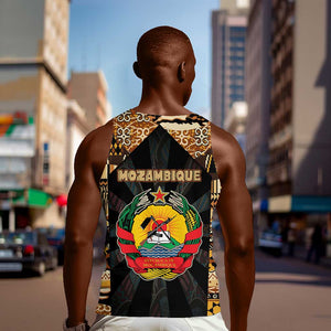 Mozambique Men Tank Top Black Brown Tribal Design - African Pride
