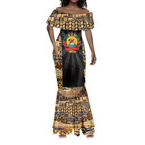 Mozambique Mermaid Dress Black Brown Tribal Design - African Pride