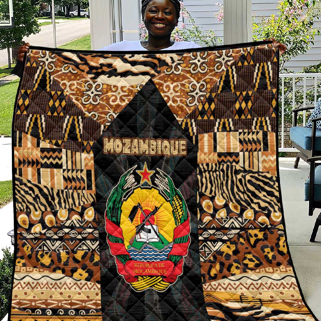 Mozambique Quilt Black Brown Tribal Design - African Pride