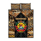 Mozambique Quilt Bed Set Black Brown Tribal Design - African Pride