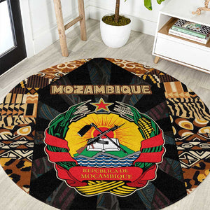 Mozambique Round Carpet Black Brown Tribal Design - African Pride