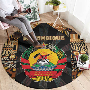 Mozambique Round Carpet Black Brown Tribal Design - African Pride