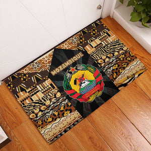 Mozambique Rubber Doormat Black Brown Tribal Design - African Pride
