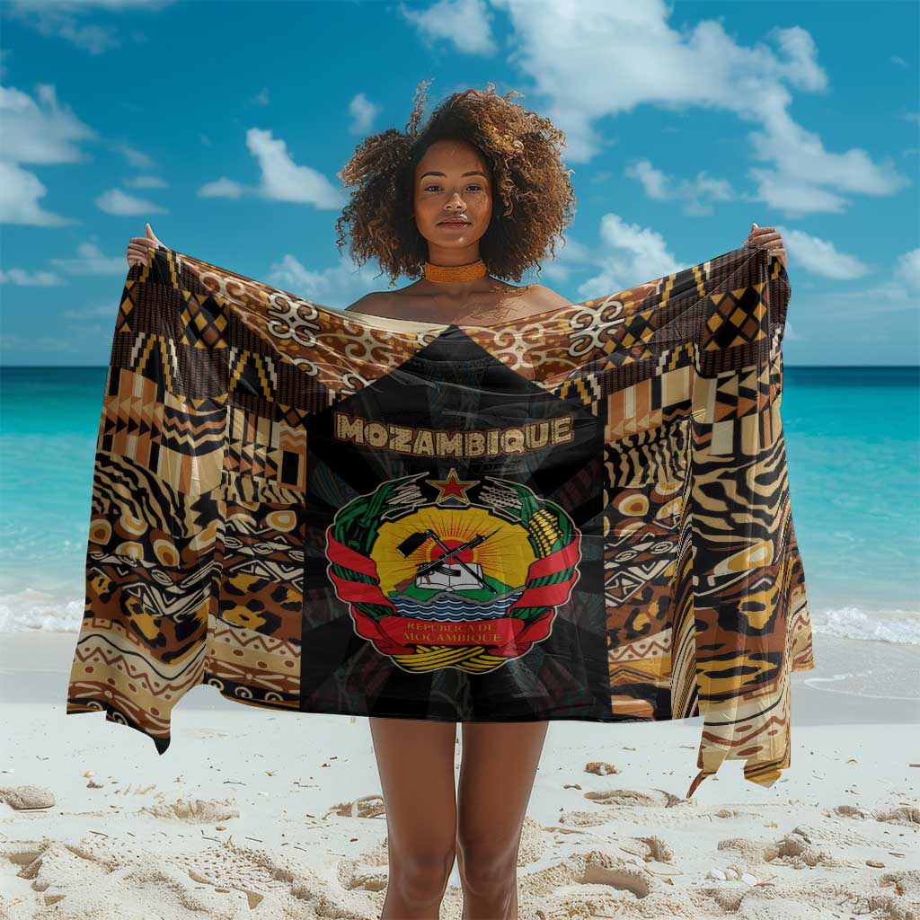 Mozambique Sarong Black Brown Tribal Design - African Pride