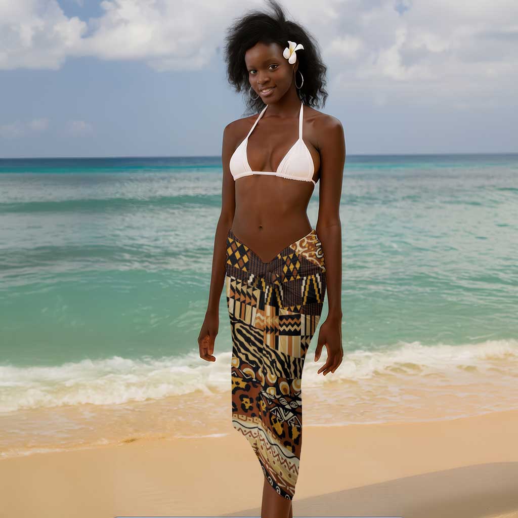 Mozambique Sarong Black Brown Tribal Design - African Pride