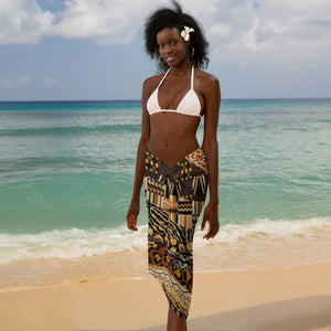 Mozambique Sarong Black Brown Tribal Design - African Pride