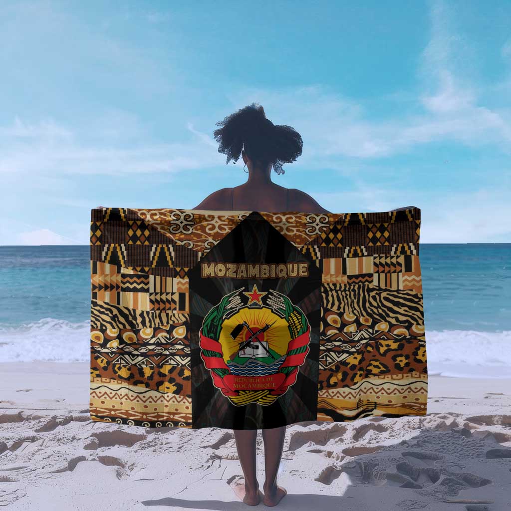 Mozambique Sarong Black Brown Tribal Design - African Pride