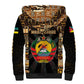 Mozambique Sherpa Hoodie Black Brown Tribal Design - African Pride