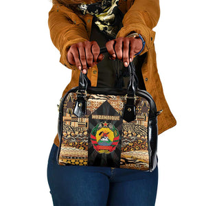 Mozambique Shoulder Handbag Black Brown Tribal Design - African Pride