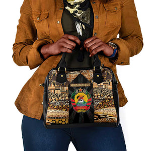 Mozambique Shoulder Handbag Black Brown Tribal Design - African Pride