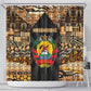 Mozambique Shower Curtain Black Brown Tribal Design - African Pride