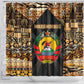 Mozambique Shower Curtain Black Brown Tribal Design - African Pride